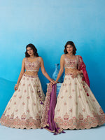 purple reception wear designer lehenga set