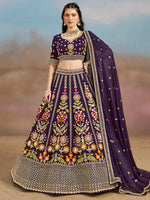 Indian Georgette Purple Lehenga Choli