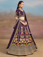 Indian Georgette Purple Lehenga Choli