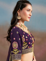 Indian Georgette Purple Lehenga Choli