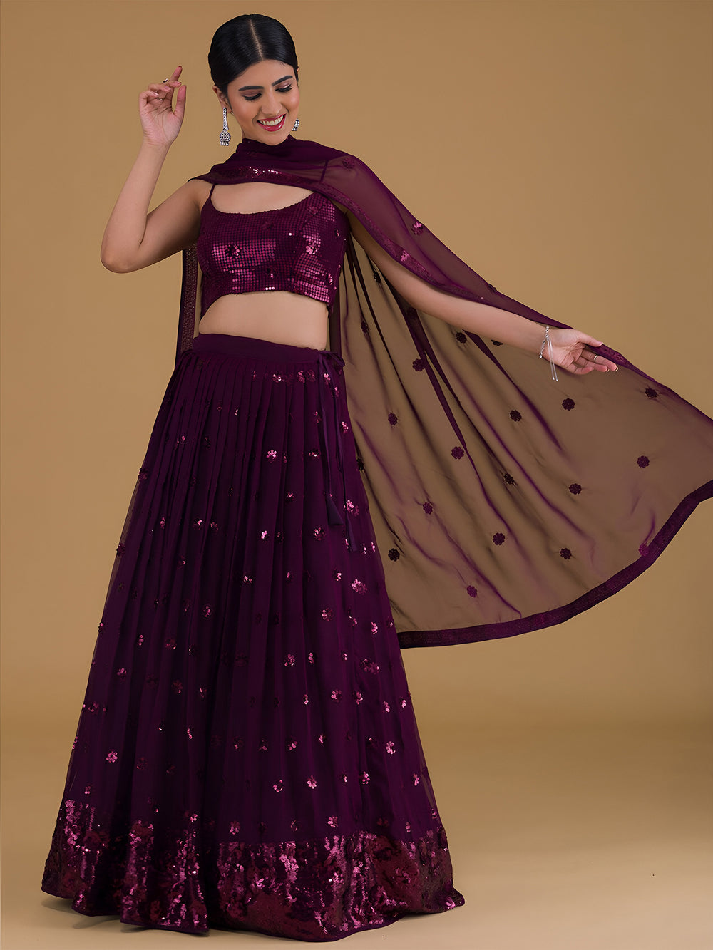 Stylish Purple Georgette Lehenga Choli
