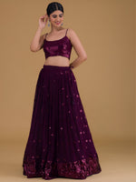 Stylish Purple Georgette Lehenga Choli