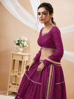 wine georgette lehenga with elegant bridal look