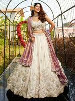 purple wedding outfit with tissue fabric and dupatta