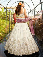 purple wedding lehenga with sequins embroidery