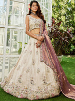 Purple festive lehenga choli with sequins and embroidery