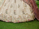 Purple traditional lehenga choli with thread embroidery