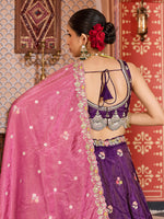 designer purple wedding lehenga choli with dupatta