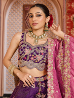 premium purple bridal lehenga for traditional wedding