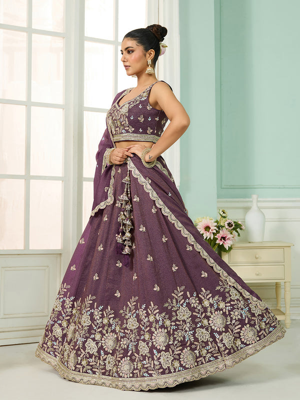 Heavy Work Tissue Lehenga Choli for Women