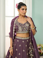 indian purple wedding lehenga choli for bridal wear
