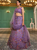 lavender embroidered bridal lehenga for indian wedding