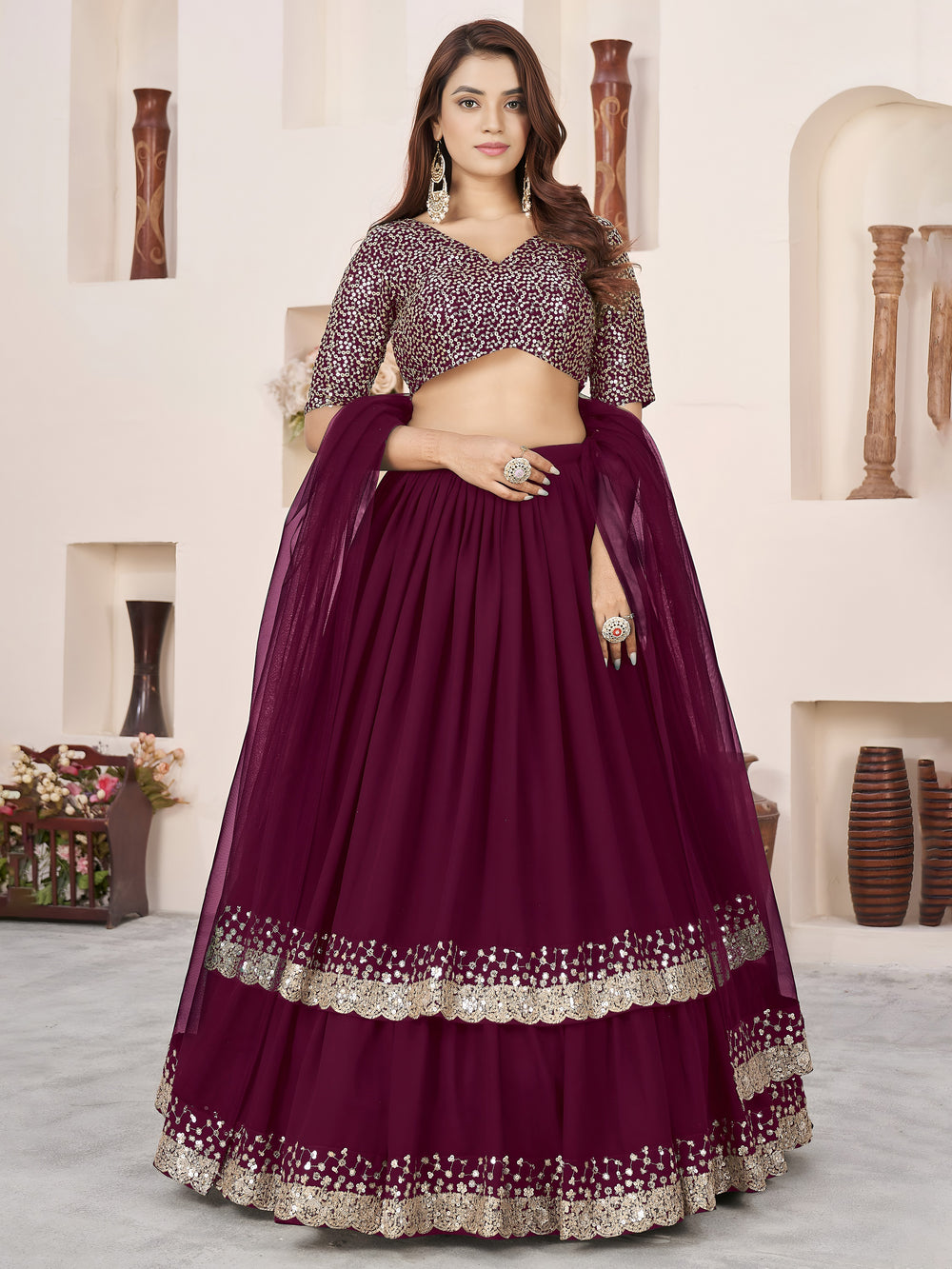 Designer Sequin Lehenga Choli for Wedding