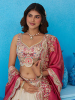 designer rani lehenga choli with embroidered dupatta