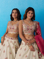 elegant rani tissue lehenga with sequins work