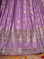 lavender wedding wear dola silk lehenga set