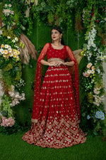 Women’s Red Soft Net Lehenga Choli
