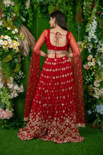 Women’s Red Soft Net Lehenga Choli