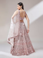 designer beige mirror work lehenga choli