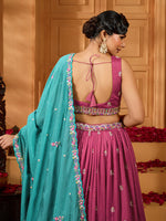 rosegold silk wedding lehenga choli for women