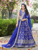 royal blue premium dola silk party wear lehenga