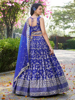royal blue luxury wedding lehenga choli