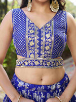 royal blue elegant ethnic lehenga choli with dupatta