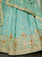 seagreen bridal lehenga choli with elegant embroidery