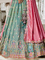 seagreen engagement lehenga choli for women