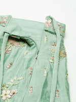 luxury sea green bridal lehenga with matching dupatta