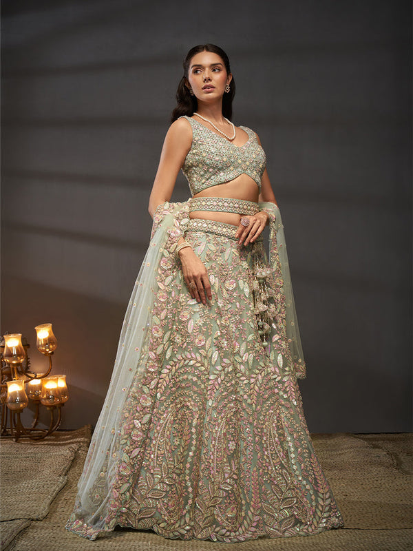 Seagreen Reception Lehenga Choli