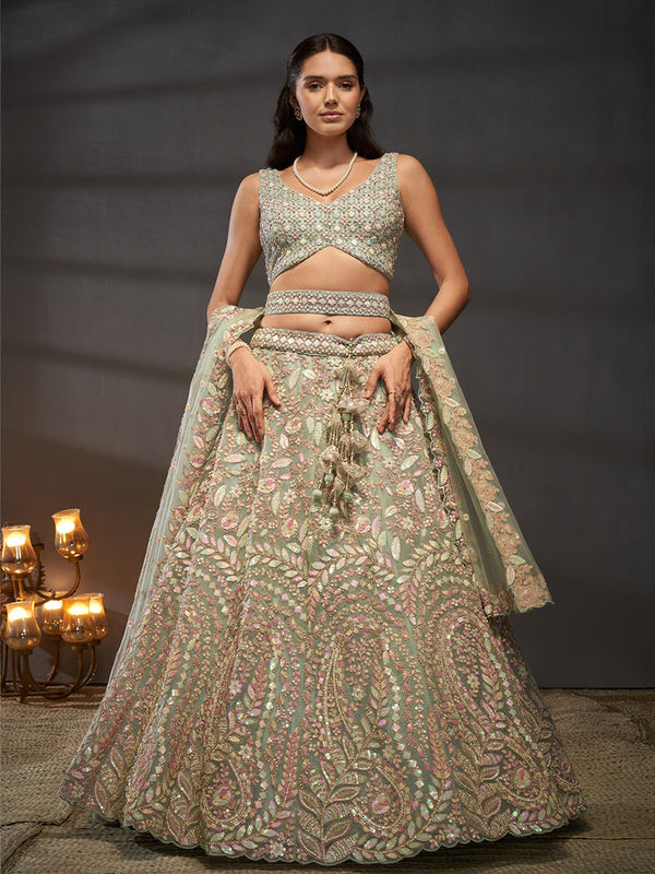 Seagreen Reception Lehenga Choli