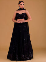 Elegant Black Georgette Lehenga Choli