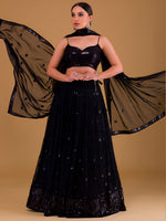 Elegant Black Georgette Lehenga Choli