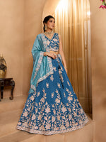 teal silk lehenga choli luxury indian bridal outfit
