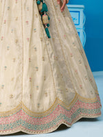 traditional teal tissue lehenga set with heavy embroidery