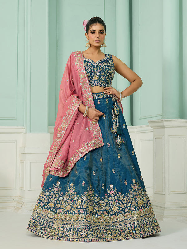 Heavy Embroidered Wedding Silk Lehenga Choli