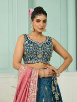 pink reception wear silk lehenga with dupatta