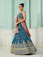 pink reception wear silk lehenga with dupatta
