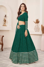Wedding Wear Sequins Georgette Lehenga Choli
