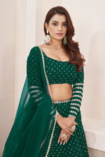 Wedding Wear Sequins Georgette Lehenga Choli