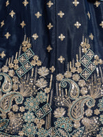 embroidered tissue silk lehenga for wedding