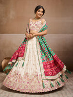 white indian bridal outfit in tissue fabric