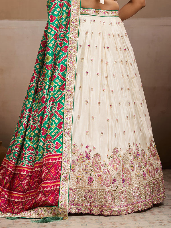 Traditional Indian Tissue Lehenga Choli