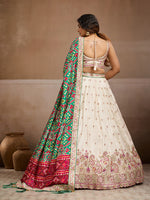 white designer tissue bridal lehenga choli