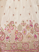 white embroidered tissue lehenga for bridal wear