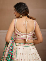 white traditional bridal lehenga with dupatta