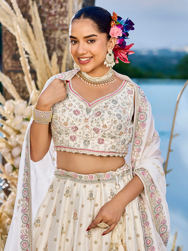 Traditional Silk Lehenga Choli for Engagement