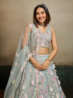 turquoise blue indian wedding lehenga choli for women online
