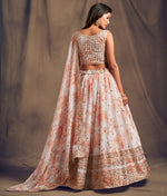 white floral designer ethnic wear lehenga
